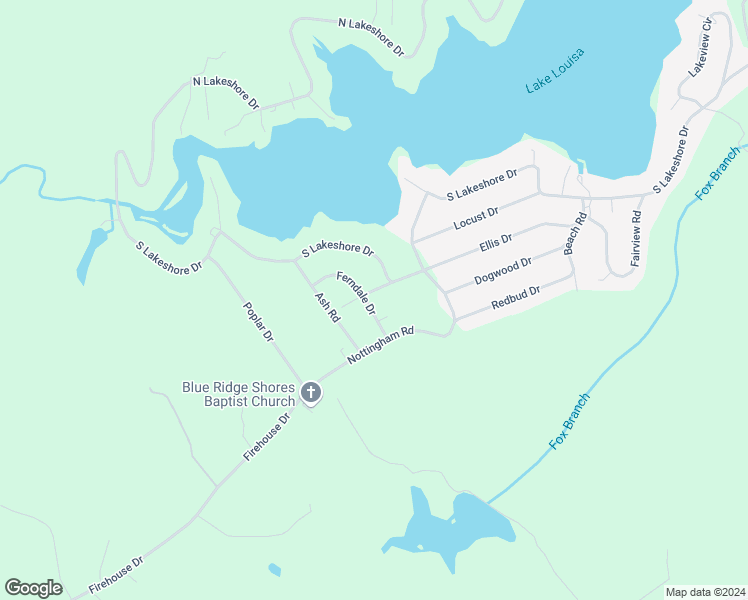 map of restaurants, bars, coffee shops, grocery stores, and more near 18 Ellis Lane in Louisa
