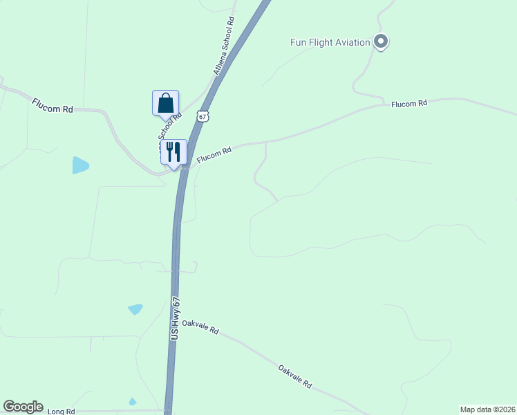 map of restaurants, bars, coffee shops, grocery stores, and more near 3055 Thompson Road in De Soto