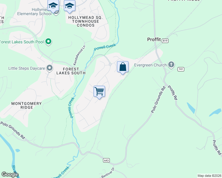 map of restaurants, bars, coffee shops, grocery stores, and more near 1037 Bristlecone Lane in Charlottesville