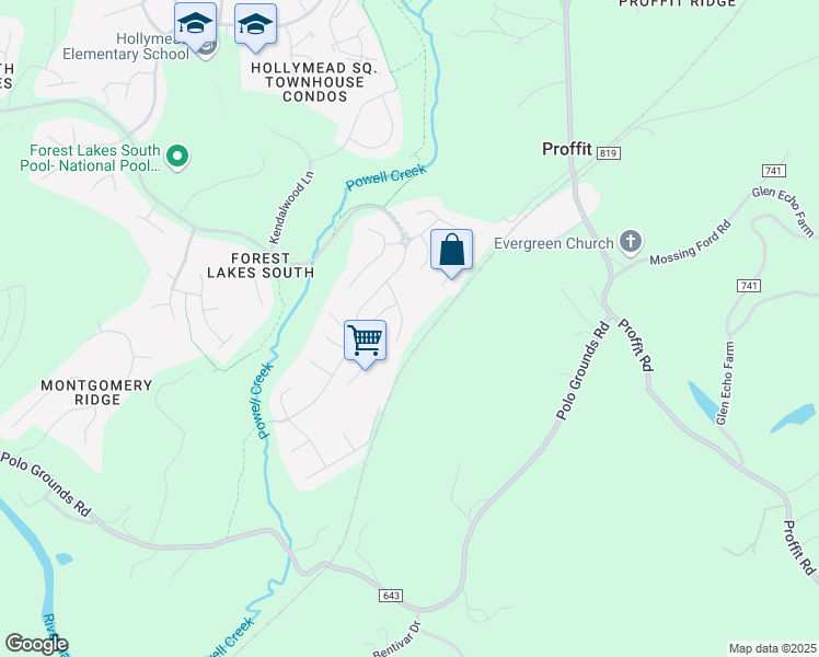 map of restaurants, bars, coffee shops, grocery stores, and more near 1047 Bristlecone Lane in Charlottesville