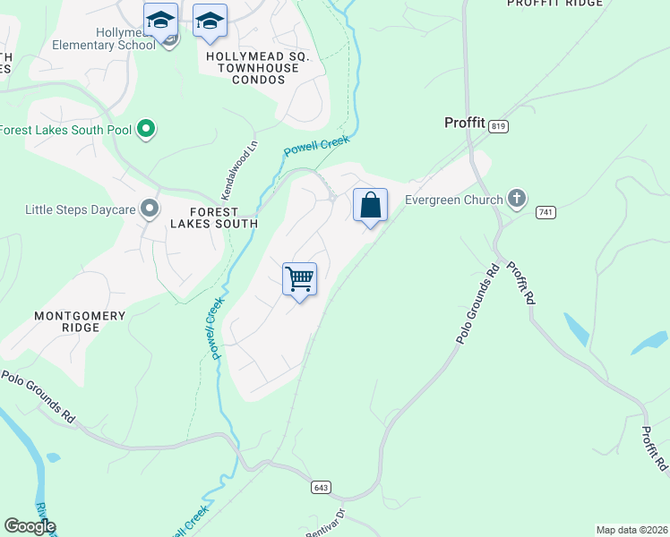 map of restaurants, bars, coffee shops, grocery stores, and more near 1047 Bristlecone Lane in Charlottesville