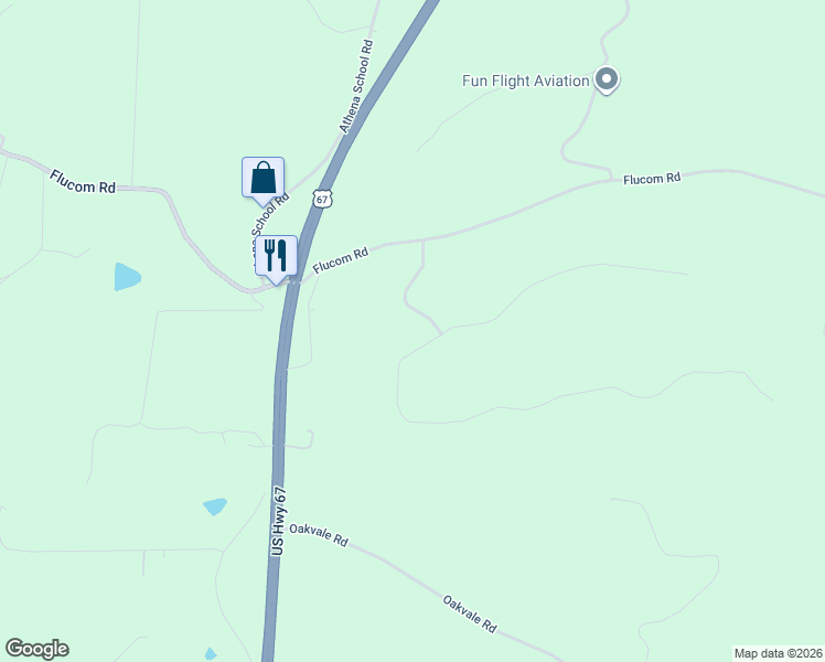 map of restaurants, bars, coffee shops, grocery stores, and more near 3055 Thompson Road in De Soto