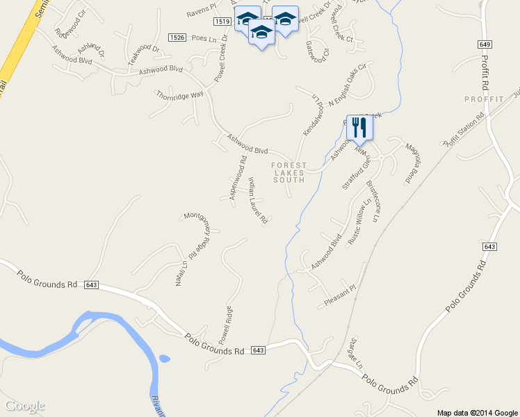 map of restaurants, bars, coffee shops, grocery stores, and more near 1751 Winterberry Court in Charlottesville