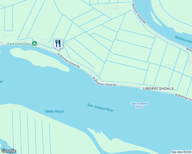 map of restaurants, bars, coffee shops, grocery stores, and more near 697 West Brannan Island Road in Isleton