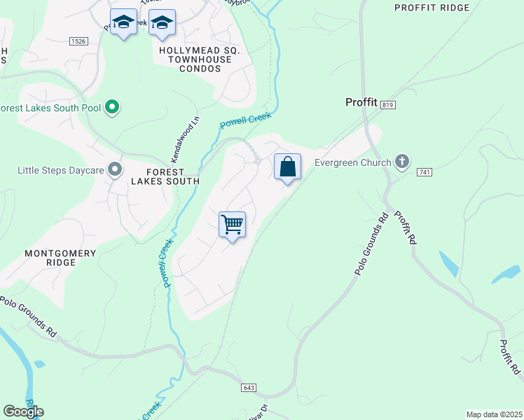 map of restaurants, bars, coffee shops, grocery stores, and more near 1037 Bristlecone Ln in Charlottesville