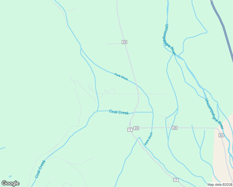 map of restaurants, bars, coffee shops, grocery stores, and more near 3715 Coal Creek Road in Ridgway