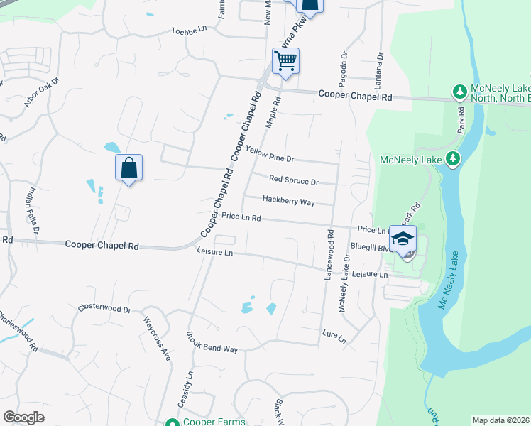map of restaurants, bars, coffee shops, grocery stores, and more near 6207 Price Lane Road in Louisville