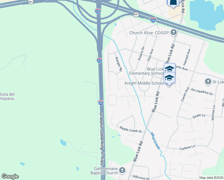 map of restaurants, bars, coffee shops, grocery stores, and more near 273 Whisp Brook Circle in Louisville