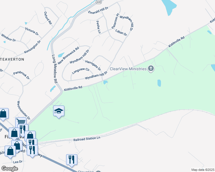 map of restaurants, bars, coffee shops, grocery stores, and more near 157 Kiddsville Road in Fishersville