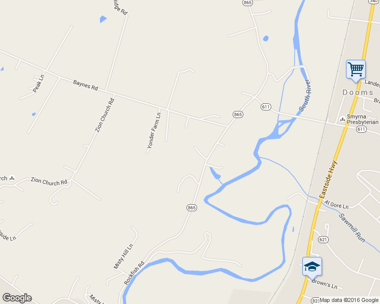 map of restaurants, bars, coffee shops, grocery stores, and more near 526 Rockfish Road in Waynesboro