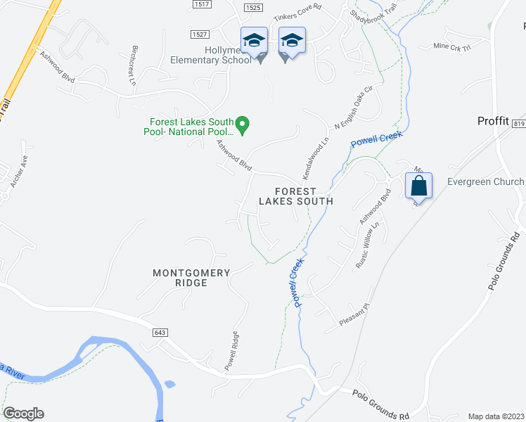 map of restaurants, bars, coffee shops, grocery stores, and more near 2509 Indian Laurel Road in Charlottesville