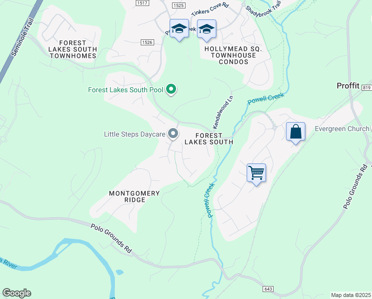 map of restaurants, bars, coffee shops, grocery stores, and more near 2509 Indian Laurel Road in Charlottesville