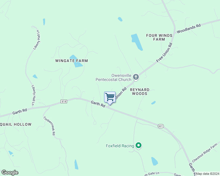 map of restaurants, bars, coffee shops, grocery stores, and more near 2500 Free Union Road in Charlottesville