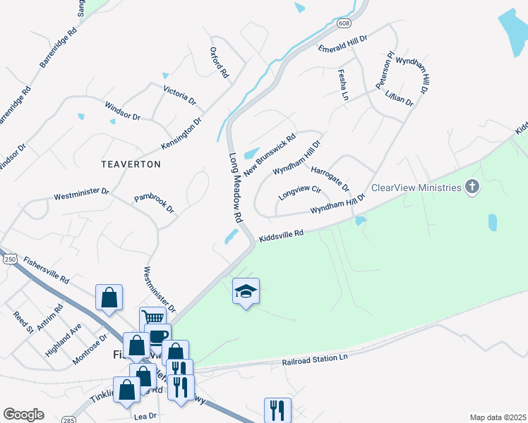 map of restaurants, bars, coffee shops, grocery stores, and more near 180 Wyndham Hill Drive in Fishersville