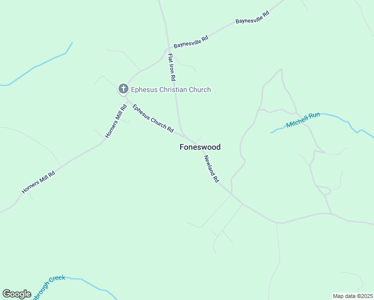 map of restaurants, bars, coffee shops, grocery stores, and more near 43 Flat Iron Road in Montross