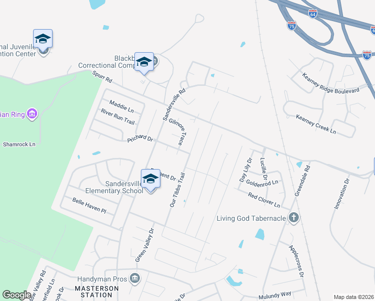 map of restaurants, bars, coffee shops, grocery stores, and more near 3037 Our Tibbs Trail in Lexington
