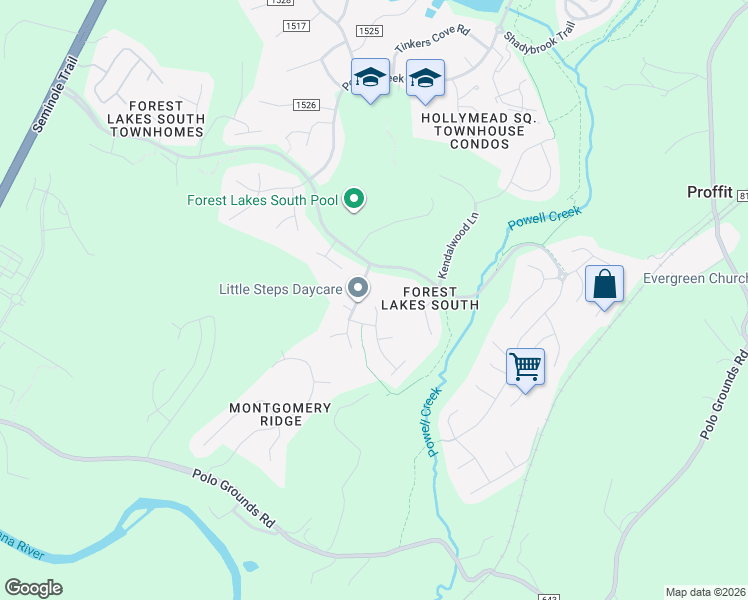 map of restaurants, bars, coffee shops, grocery stores, and more near 2528 Indian Laurel Road in Charlottesville