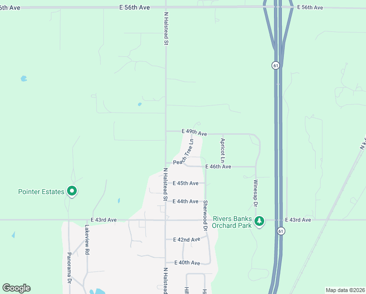 map of restaurants, bars, coffee shops, grocery stores, and more near 4703 Peach Tree Lane in Hutchinson