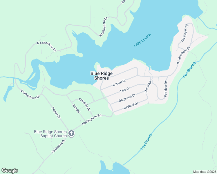 map of restaurants, bars, coffee shops, grocery stores, and more near 36 Locust Drive in Louisa