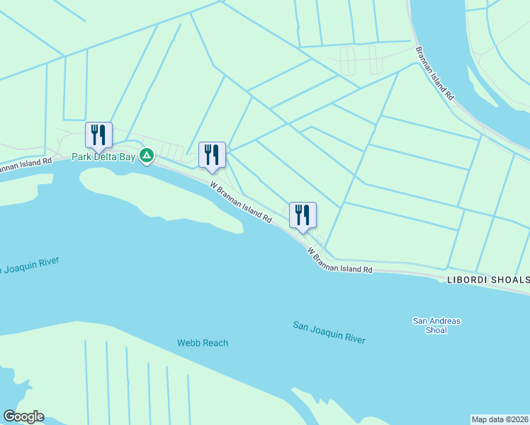 map of restaurants, bars, coffee shops, grocery stores, and more near 797 West Brannan Island Road in Isleton