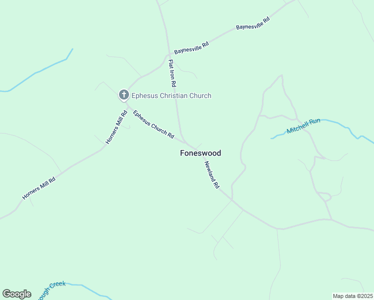 map of restaurants, bars, coffee shops, grocery stores, and more near 43 Flat Iron Road in Montross