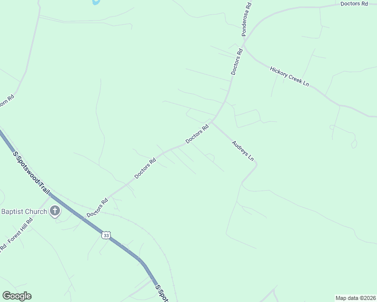 map of restaurants, bars, coffee shops, grocery stores, and more near 552 Doctors Road in Louisa