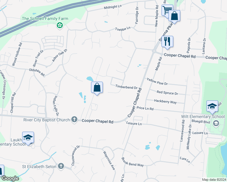 map of restaurants, bars, coffee shops, grocery stores, and more near 10618 Irvin Pines Drive in Louisville