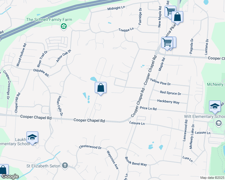 map of restaurants, bars, coffee shops, grocery stores, and more near 10624 Irvin Pines Drive in Louisville