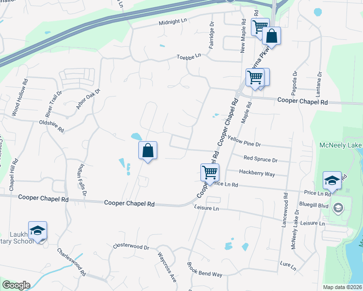 map of restaurants, bars, coffee shops, grocery stores, and more near 6621 Timberbend Drive in Louisville