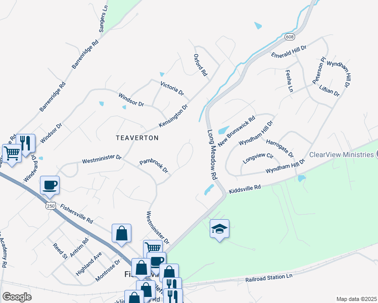 map of restaurants, bars, coffee shops, grocery stores, and more near 96 Joy Lane in Fishersville
