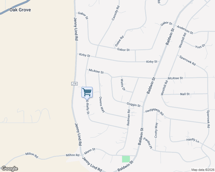 map of restaurants, bars, coffee shops, grocery stores, and more near 8464 Goggin Street in Valley Springs