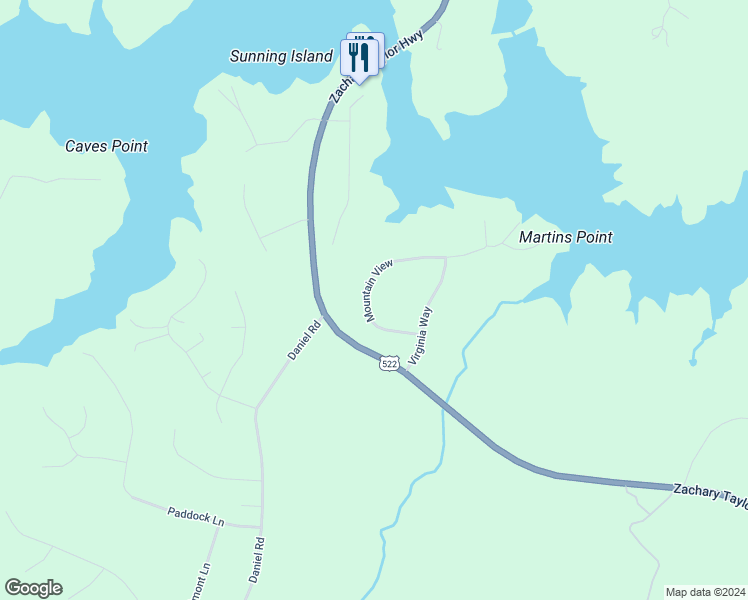 map of restaurants, bars, coffee shops, grocery stores, and more near 170 Mountain View in Mineral