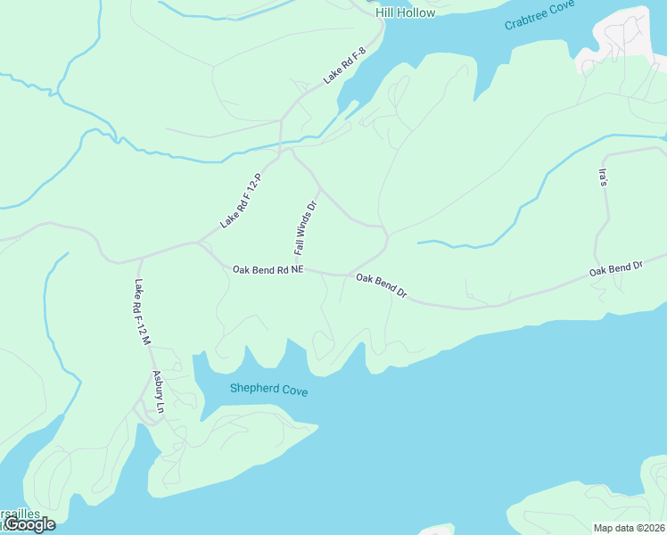 map of restaurants, bars, coffee shops, grocery stores, and more near Oak Bend Road Northeast in Sunrise Beach