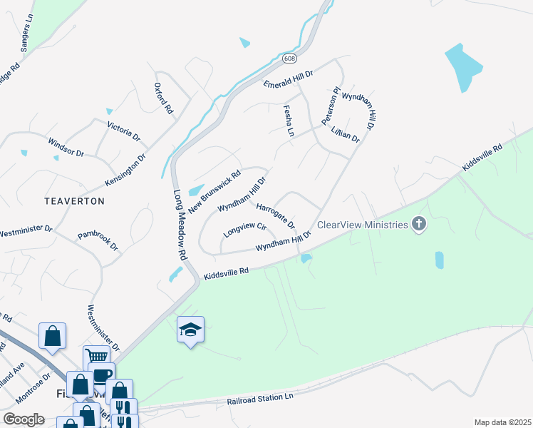 map of restaurants, bars, coffee shops, grocery stores, and more near 80 Harrogate Drive in Fishersville