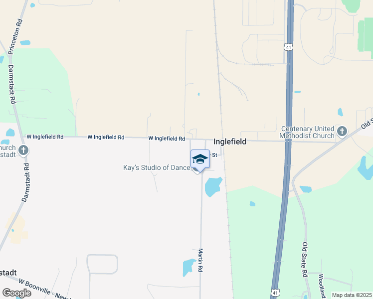 map of restaurants, bars, coffee shops, grocery stores, and more near 14200 Warner Street in Evansville
