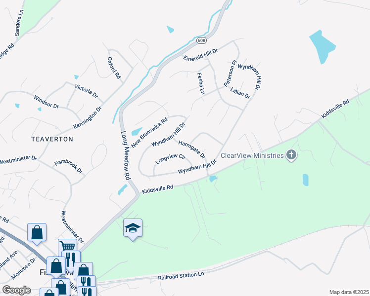 map of restaurants, bars, coffee shops, grocery stores, and more near 80 Harrogate Drive in Fishersville
