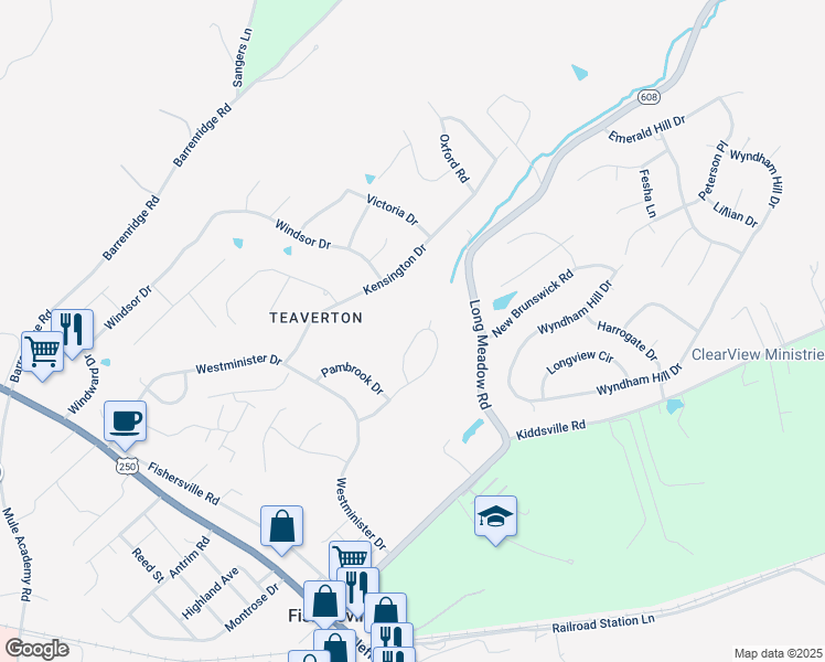 map of restaurants, bars, coffee shops, grocery stores, and more near 48 Enchanted View Circle in Fishersville