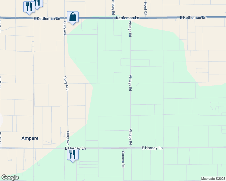 map of restaurants, bars, coffee shops, grocery stores, and more near 14235 Vintage Road in Lodi