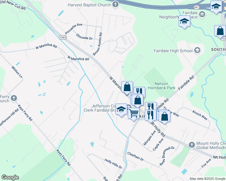 map of restaurants, bars, coffee shops, grocery stores, and more near 220 Starlet Court in Louisville