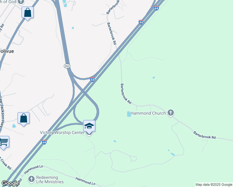 map of restaurants, bars, coffee shops, grocery stores, and more near 1993 Barterbrook Road in Staunton