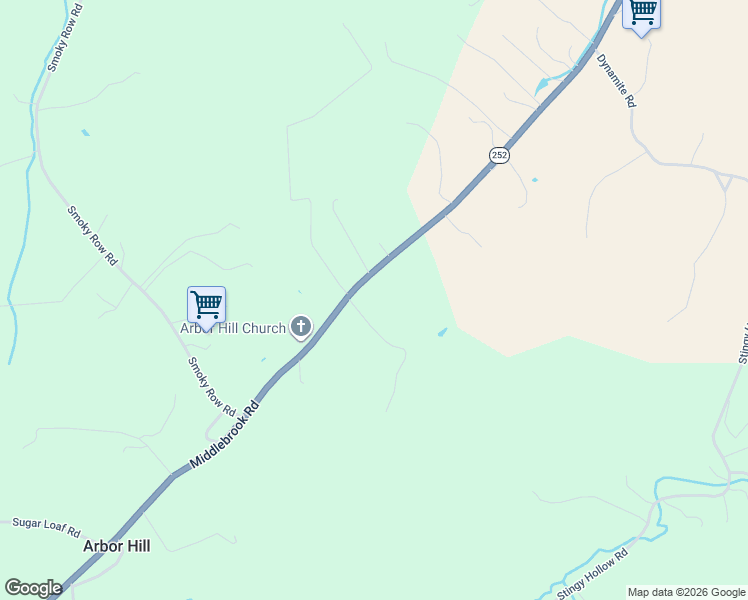 map of restaurants, bars, coffee shops, grocery stores, and more near 1370 Virginia 252 in Staunton