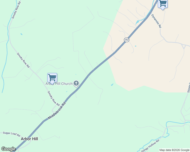 map of restaurants, bars, coffee shops, grocery stores, and more near 1370 Middlebrook Road in Staunton
