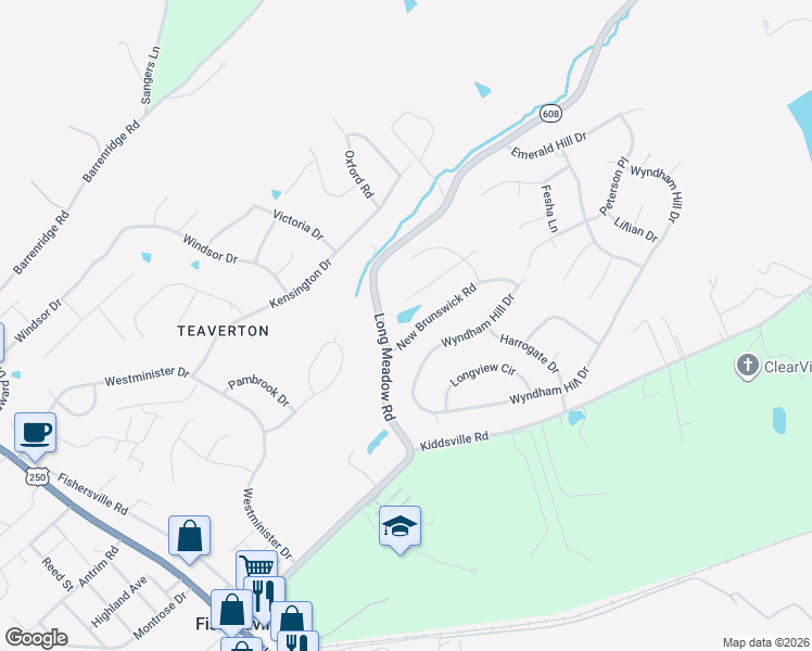 map of restaurants, bars, coffee shops, grocery stores, and more near 66 South Cobblestone Court in Fishersville