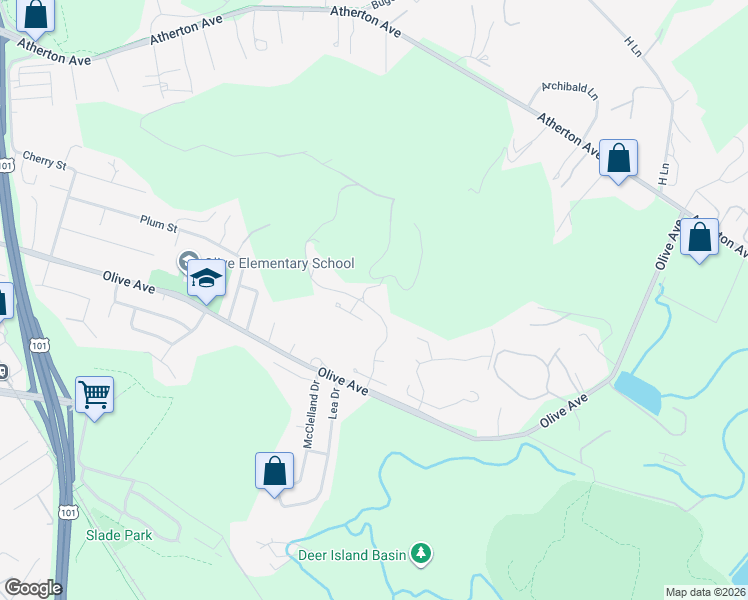 map of restaurants, bars, coffee shops, grocery stores, and more near 2 Cross Creek Way in Novato