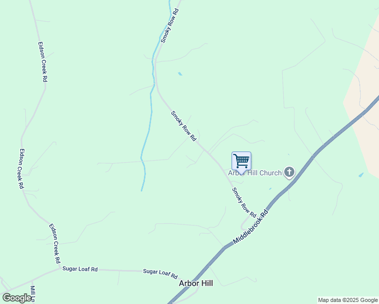 map of restaurants, bars, coffee shops, grocery stores, and more near 168 Smoky Row Road in Staunton