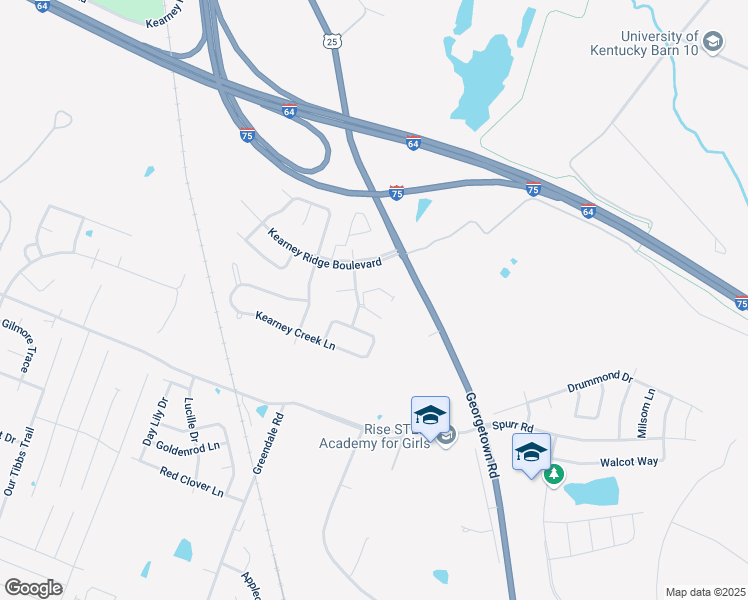map of restaurants, bars, coffee shops, grocery stores, and more near 2750 Meadowsweet Lane in Lexington