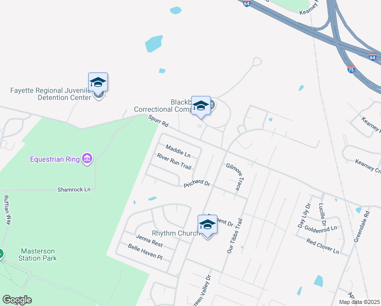 map of restaurants, bars, coffee shops, grocery stores, and more near 3017 Maddie Lane in Lexington