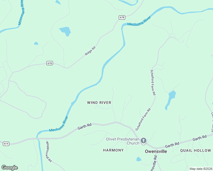 map of restaurants, bars, coffee shops, grocery stores, and more near 2620 Wind River Road in Charlottesville