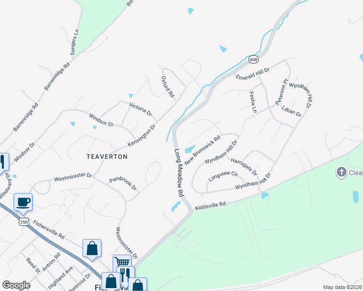 map of restaurants, bars, coffee shops, grocery stores, and more near 66 S Cobblestone Ct in Fishersville