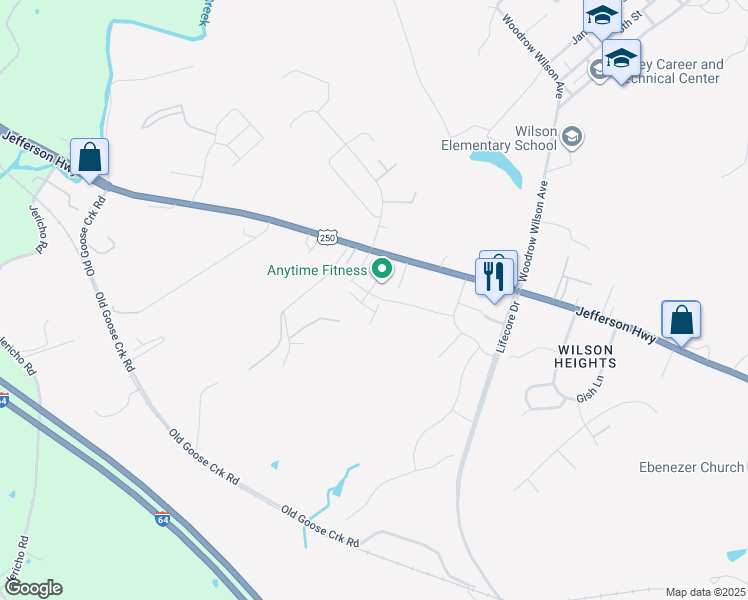 map of restaurants, bars, coffee shops, grocery stores, and more near 20 Red Sunset Lane in Staunton
